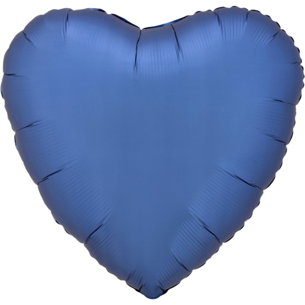 Standard Heart Silk Lustre Azure Blue